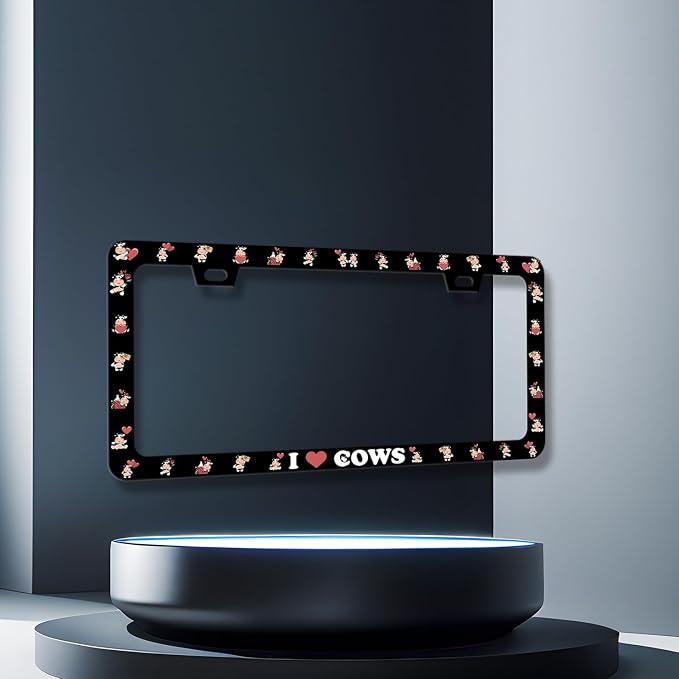 Cow License Plate Frame Cute I Love Cows License Plate Holder - Image 3