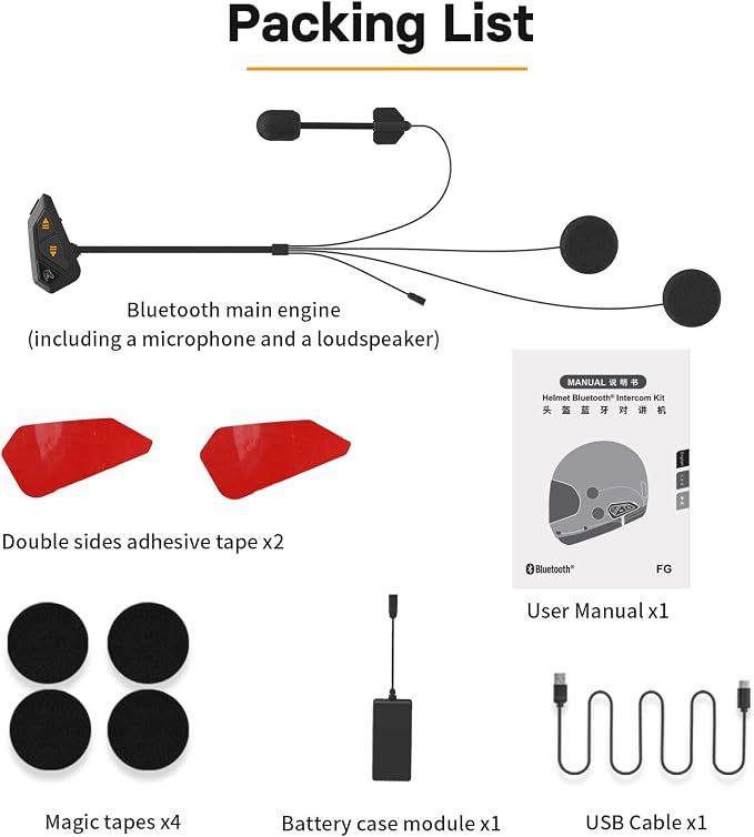 FreedConn FG Motorcycle Helmet Bluetooth Headset, Motorcycle Communication - Image 9