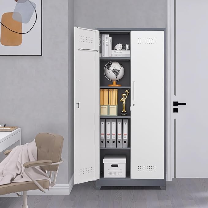 GREATMEET 72.8" Broom Storage Cabinet, Utility Cabinets - Image 8
