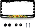 American Flag Sunflower License Plate Frame Patriotic Floral License Plate by NEWCOCO