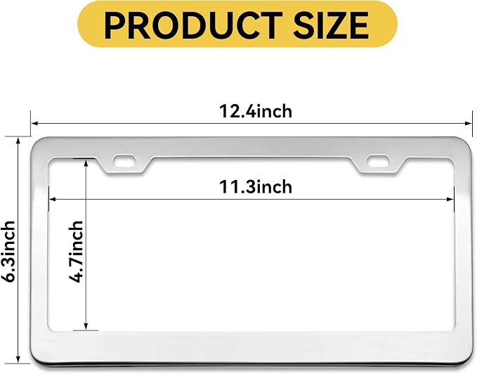 Mirror Polished Heavy Duty Stainless Steel License Plate Frame - Image 6