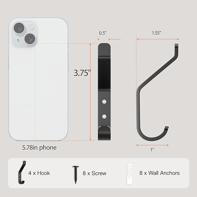 Wall Hook for Hanging Coat - 20LB - Image 3