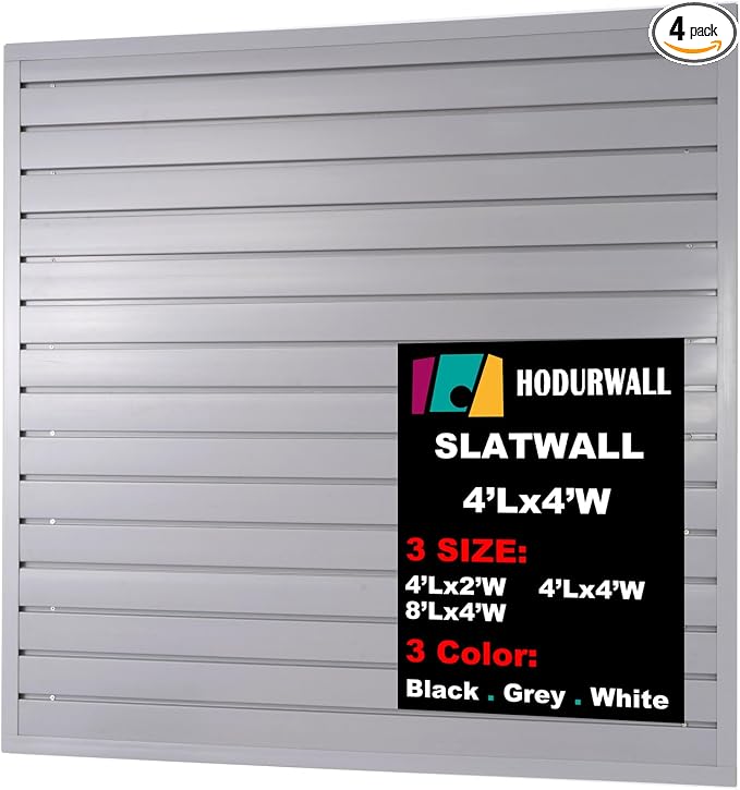 Slatwall Panels 4'x 4' Garage Slat Wall Storage Systems, Slat Wall Paneling by HODURWALL