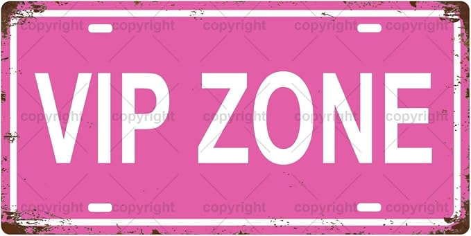 VIP ZONE Space Vintage Metal Tin Sign, License Plate, Home Decor, Room Decor by Unknown