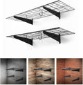 Fencer Wire 48 in. W x 18 in. D Wall Mounted Garage Wall Shelving w/ 2 Hooks by Fencer+Wire