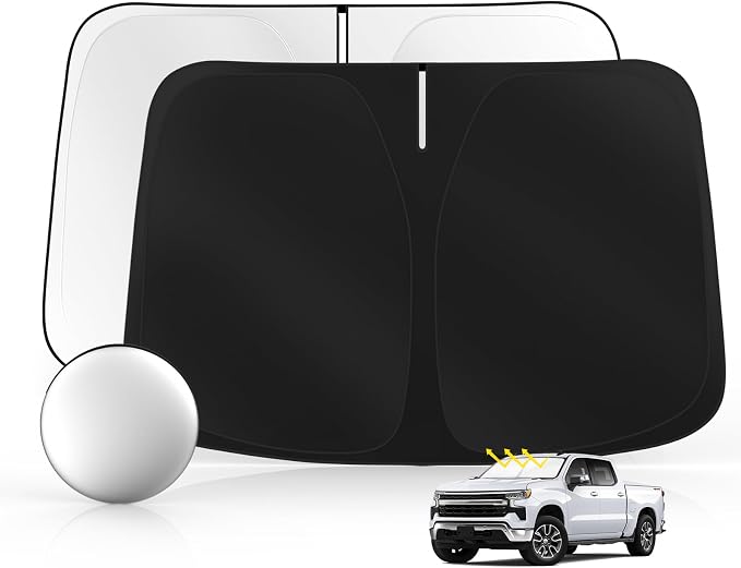 Windshield Sun Shade for Silverado 1500 2019-2025 2026 Foldable Sunshade Custom by SULAGIWINDSHIELDSUNSHADE
