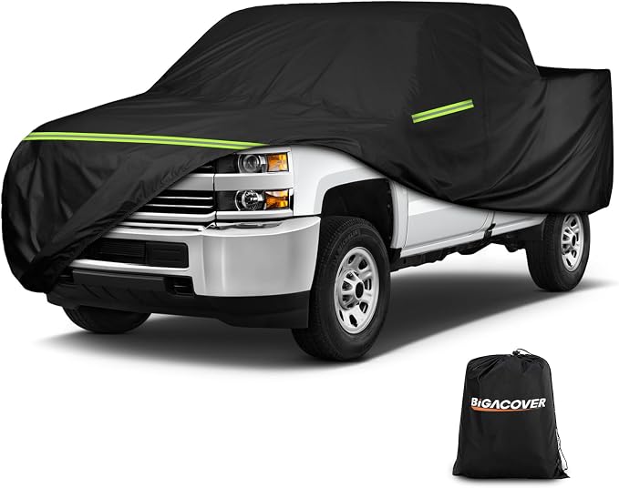 Truck Cover for Chevy Silverado Crew Cab Long Bed 8.3ft Heavy Duty Waterproof by BIGACOVER