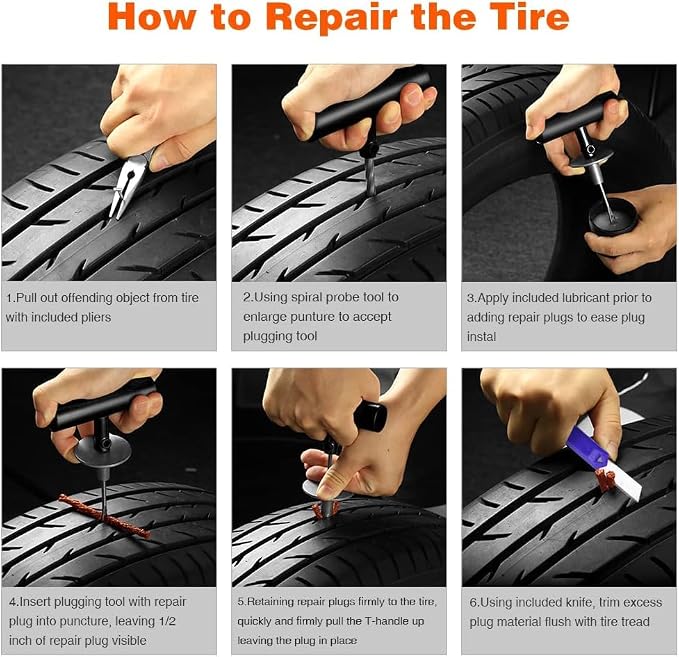 Flat Tire Repair Kit with Plug 68 Pcs - Image 9