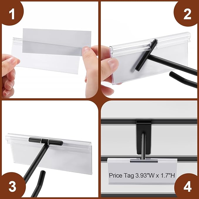 Polmart Heavy Duty Black Slatwall Panel Double-Bar Hooks - Image 3
