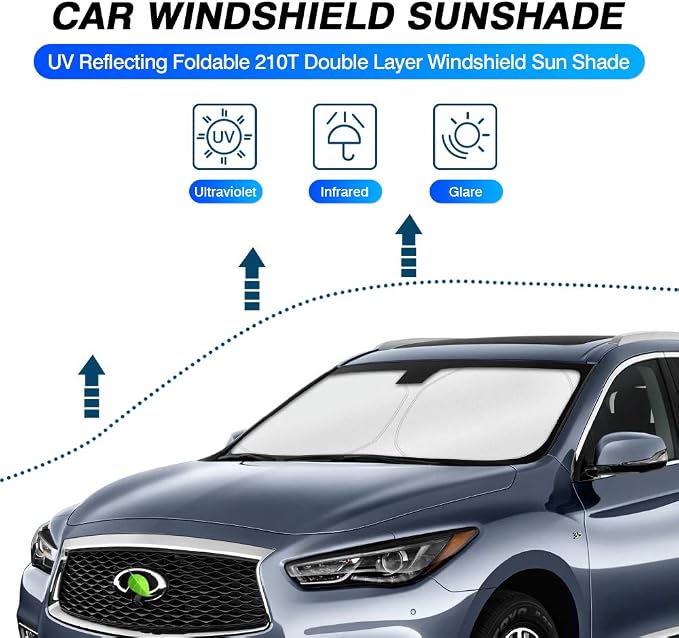 KUST Windshield Sun Shade for 2014-2021 Infiniti QX60 Accessories Window Custom - Image 2