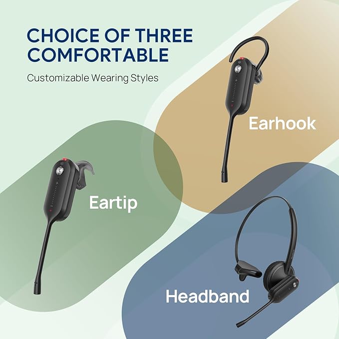 Yealink DECT Wireless Headset WH63 E2 UC, Single Ear Convertible Office Headset - Image 7