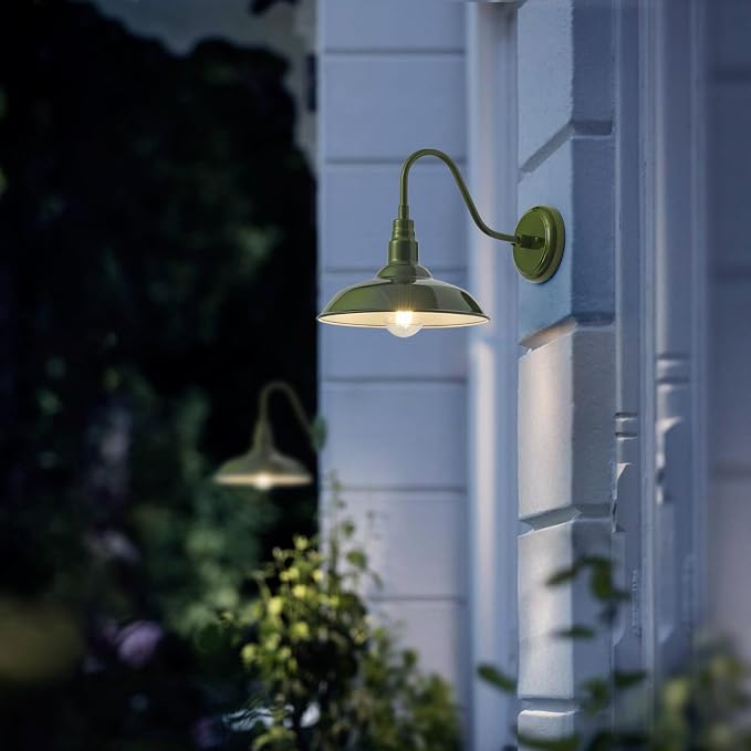 14in Outdoor Gooseneck Lights for Farmhouse, Barn Style Goose Neck Wall Light - Image 5
