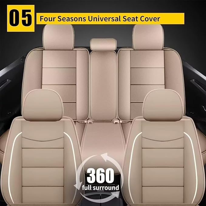 YORKNEIC Leather Car Seat Covers Fit - Image 6