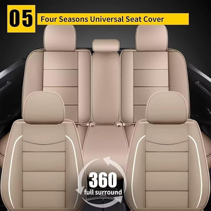 YORKNEIC Leather Car Seat Covers Fit - Image 6