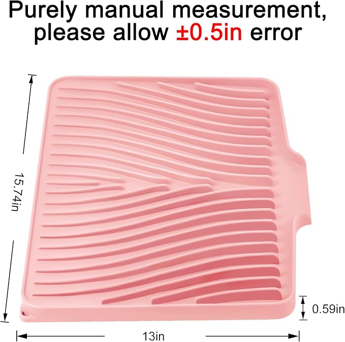 Silicone Dish Drying Mat for Kitchen Counter, Dish Drying Pad, Non-Slip Drain - Image 2