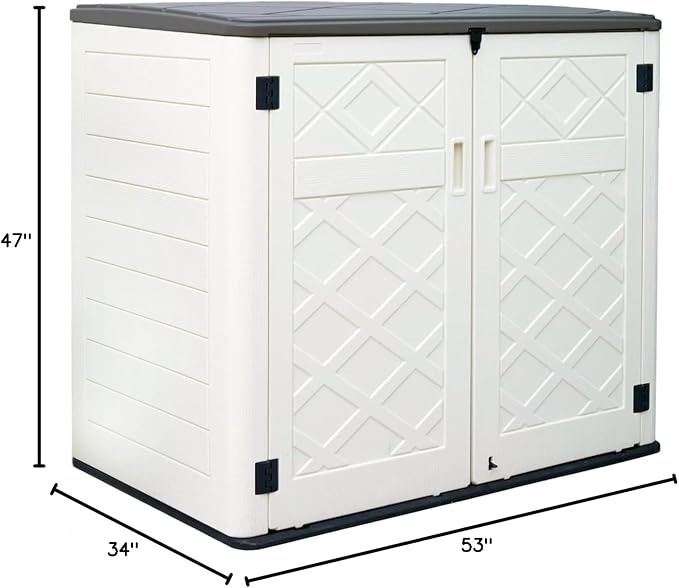 ADDOK 2SG Larger Horizontal Storage Shed Wood-Like, 4.4 x 2.8 ft Outdoor - Image 7