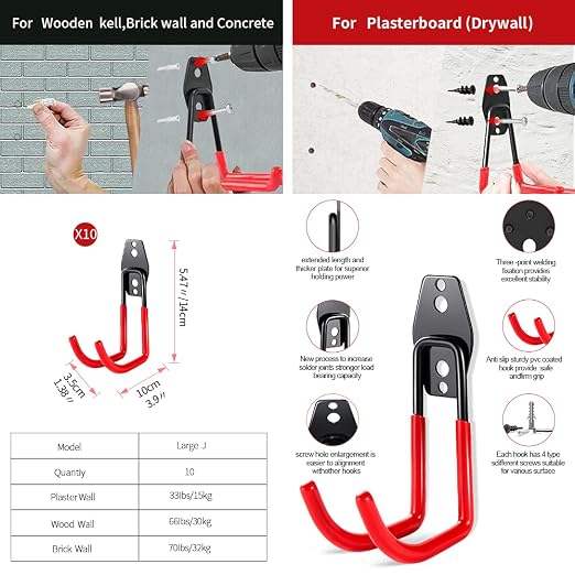 3-H Heavy Duty Garage Hooks - Image 2