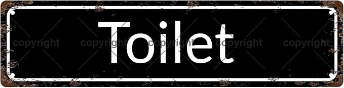 Toilet Vintage Metal Tin Sign, Street Sign, Home Decor, Room Decor, Wall Decor by Unknown