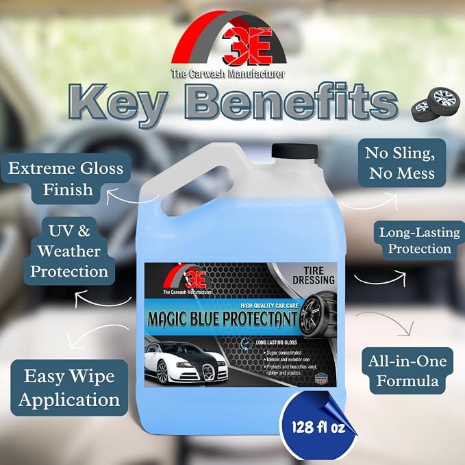Magic Super Blue Tire Shine Protectant 128 Fl Oz – Long Lasting High Gloss - Image 2