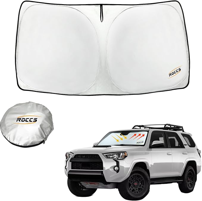 ROCCS Windshield Sun Shade fit for Toyota 4Runner 2010-2023 2024 2025, Foldable by ROCCS