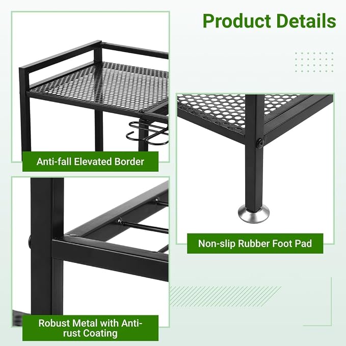 Garden Tool Organizer for Garage, 3 Tiers Garden Tool Holder - Image 4