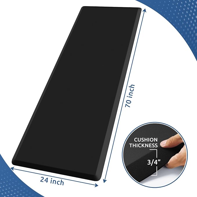 KitchenClouds Kitchen Mat Cushioned Anti Fatigue Rug 24"x70" Waterproof - Image 2