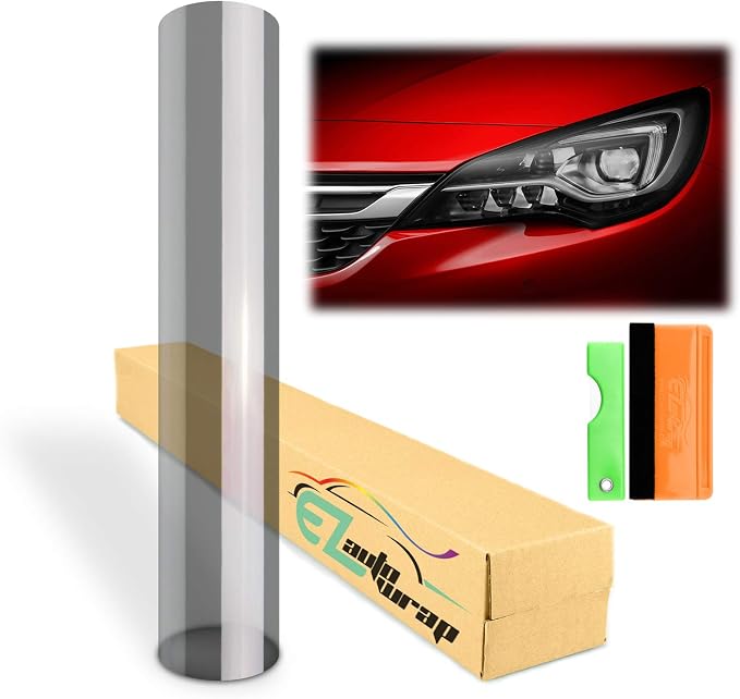 EZAUTO WRAP Free Tool Kit 12"x360" Glossy Light Black Smoke Headlight Taillight by EZAUTOWRAP