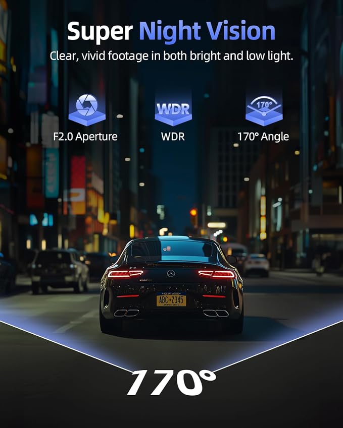 4K Dash Cam Front and Rear, 64GB SD Card, 1.5” IPS Display Car Camera, 5Ghz - Image 7