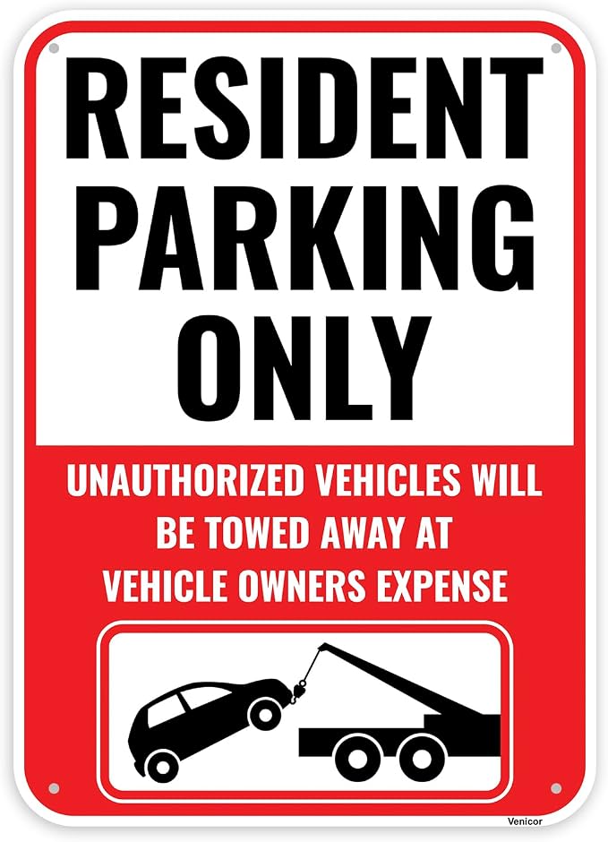 1PC Resident Parking Sign, 14 x 10 Inches by Venicor