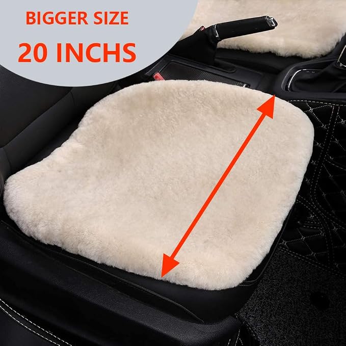 Fluffy Genuine Sheepskin Car Seat Cover - Image 3
