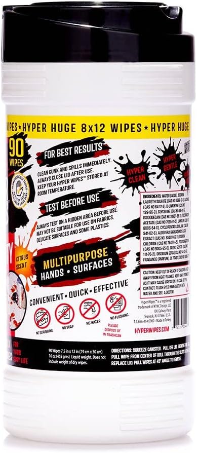 Hyper Wipes, 2 Pack Heavy Duty Hand & Tool Cleaning Wipes, Degreasing, All - Image 7