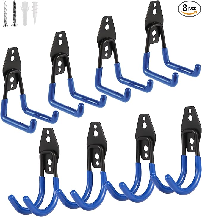Steel Garage Hooks Wall Tool Organizer, 8 Pack Garage Storage Hook Heavy Duty by Unknown