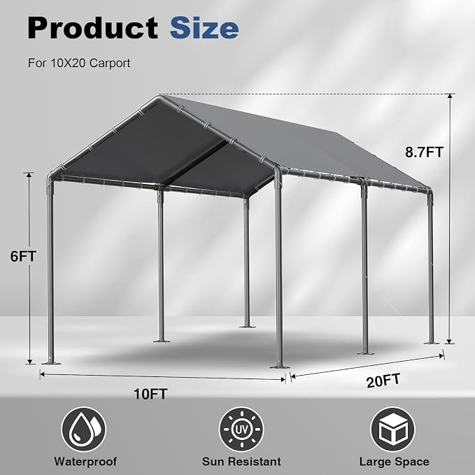 10x20ft Portable Car Tent Garage - Image 2