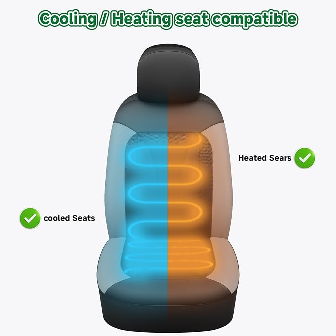 GIANT PANDA Fit GMC Sierra 1500 2500 3500 Front Car Seat Cover, 3D Air Mesh - Image 4