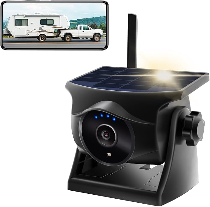 1080P Solar Wireless Backup Camera, Magnetic WiFi Hitching Camera, Night Vision by INSEETECH