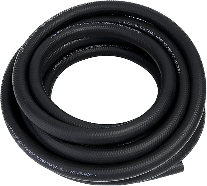 LokoCar Rubber Fuel Hose Line Push Lock 1/4" ID SAE 30R7 NBR 25ft 300PSI Black by GetToKnowEachOther
