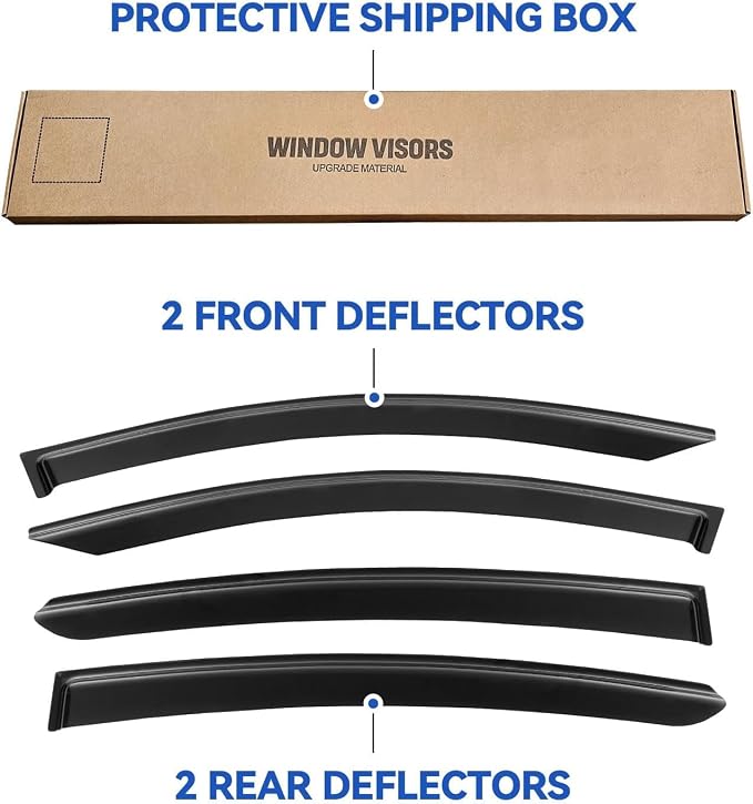 Window Visors Rain Guards for 2016-2022 Honda HRV, Out-Channel Window Vent Wind - Image 5