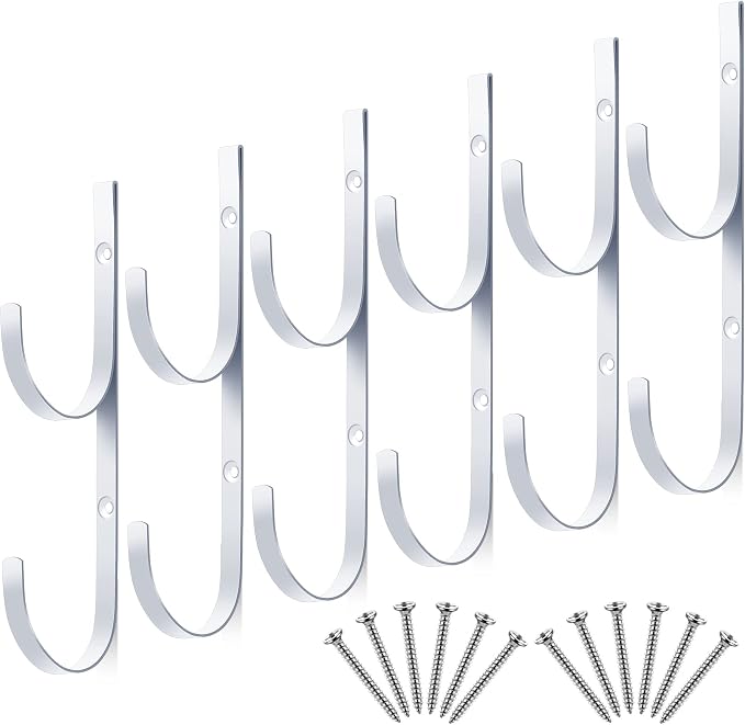 6 Pieces Pool Pole Hook Hanger Swimming Metal Brackets Pool Hook by HOTOP