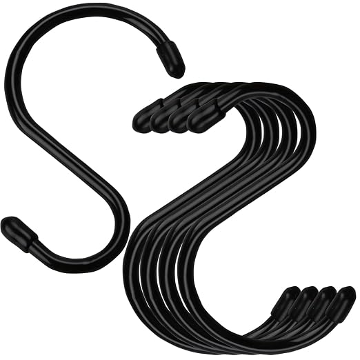 24 Pack 4 inch Large Vinyl Coated S Hooks by Nisoger