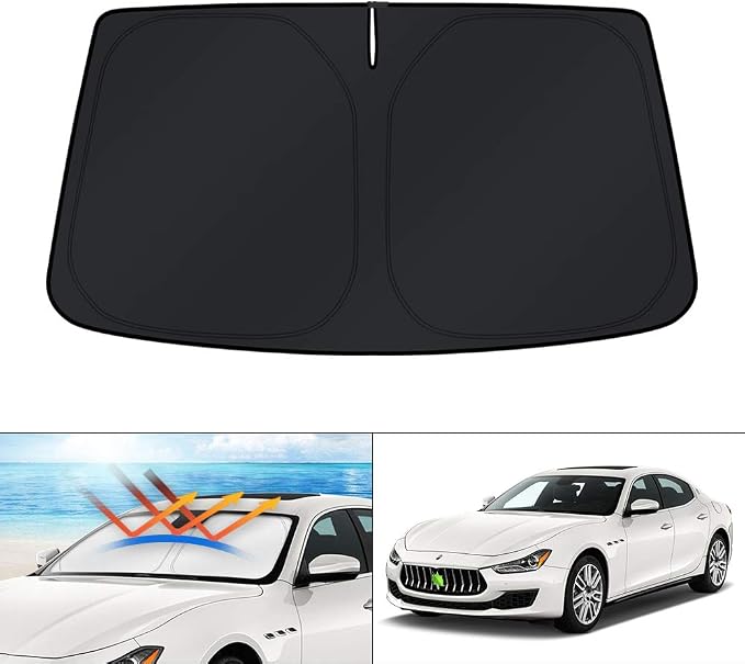 KUST Windshield Sun Shade for 2014-2024 Maserati Ghibli Accessories Custom Fit by KUST