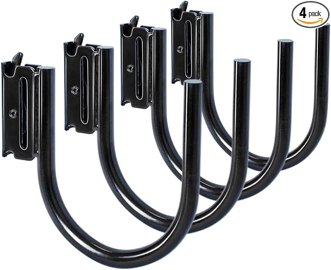 4-Pack 4" E Track J Hooks, Heavy Duty Black Steel Hanger 1, 400lbs Break by MorScan