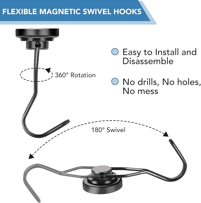 DIYMAG Swivel Swing Magnetic Hooks - Image 4