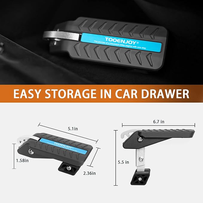 TOOENJOY Adjustable 5 Gear Extra Protection Car Door Latch Step No Assemble - Image 5