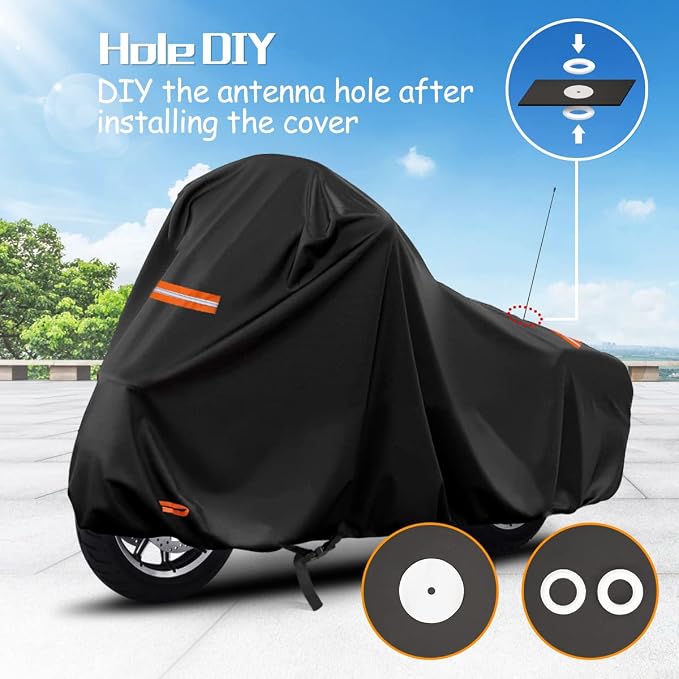 420D Motorcycle Cover for Harley Davidson Touring Models Road King, Road Glide - Image 4