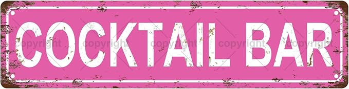 COCKTAIL BAR Vintage Metal Tin Sign, Street Sign, Home Decor, Room Decor by Unknown