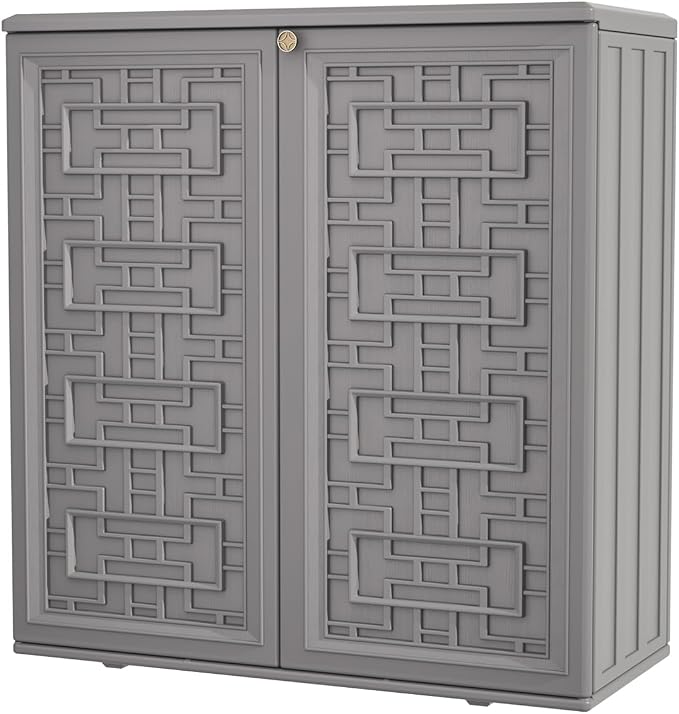 KINYING Outdoor Storage Cabinet Waterproof, Resin 60 Gallon Deck Box by KINYING