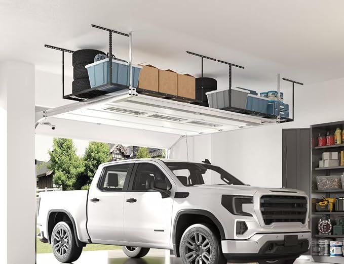 FLEXIMOUNTS 4x6 Overhead Garage Storage Adjustable Ceiling Rack 72" Length x - Image 2