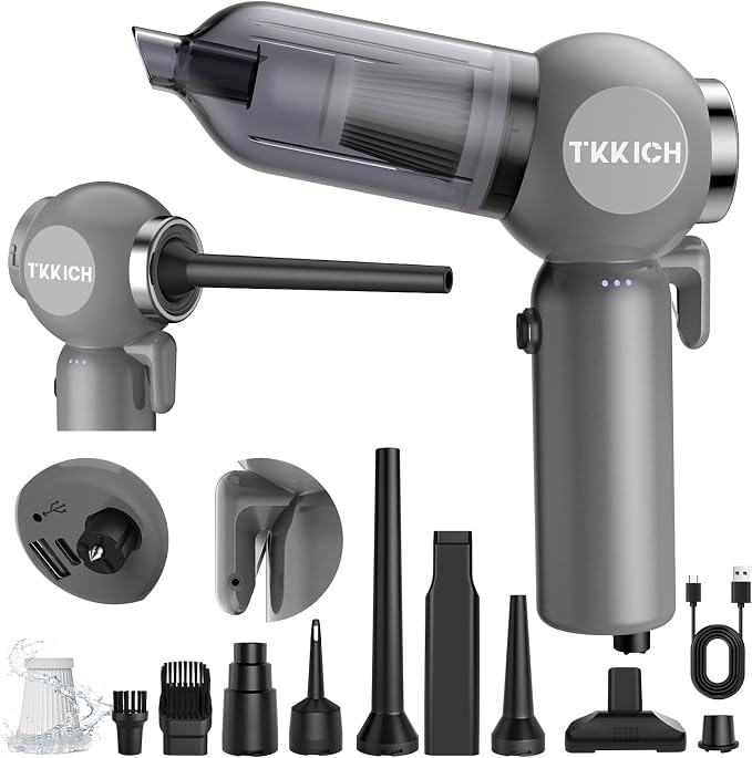 Car Vacuum Portable Cordless, 3 Suction Modes, Portable Mini Cordless Cleaner by Tkkich