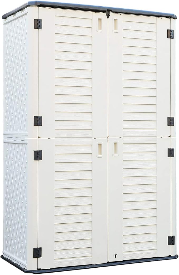 ADDOK Outdoor Storage Cabinet Waterproof, Outdoor Storage Sheds by ADDOK