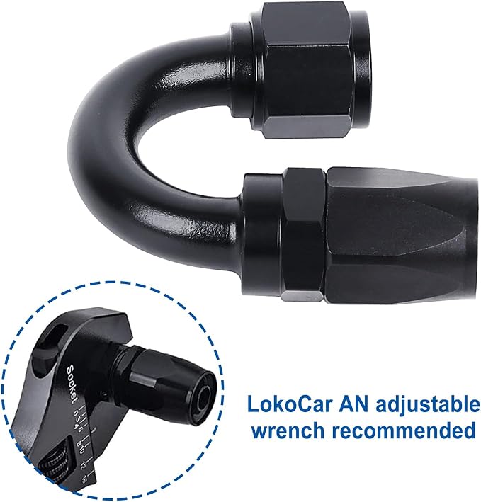 LokoCar 6AN Hose End Fitting 180 Degree Swivel - Image 5